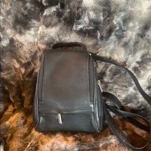 Black leather backpack
